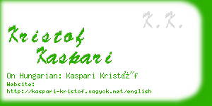 kristof kaspari business card